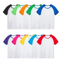 Sublimation Blank White T-shirt Polyester Solid Color Round Neck Short Sleeve Tops tees Shirt Dad Mon Kids Summer Clothing 1