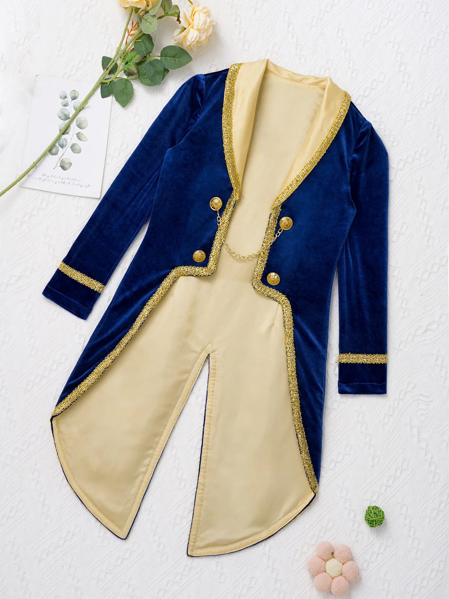 Kids Boys Turn-Down Collar Tuxedo Jacket Costume Halloween Cosplay Birthday Theme Party Tailcoat Dress Up Clothes kids cosplay costume