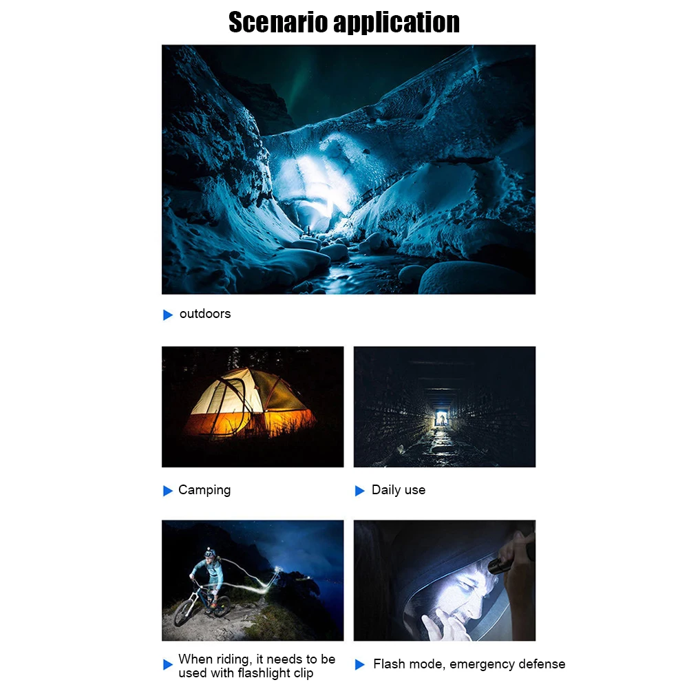 Description Picture 5 of itemUSB Rechargeable Built-in Battery Flashlight Plastic Home Night Lantern Torch Lamp 3 Gears Adjutable Lighting Lamp