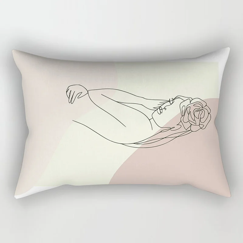 Soft Waist Pillowcase Morandi Geometric Artistic Pattern Household Bedroom Bed Pillowcase Nordic-style Decorative Pillowcase 4