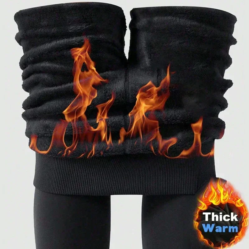 Colorful Fleece Lined Tights Winter Women Thermal Pantyhose for Female Panty Polar Skin Black Effect Stockings Thermal Leggings 5