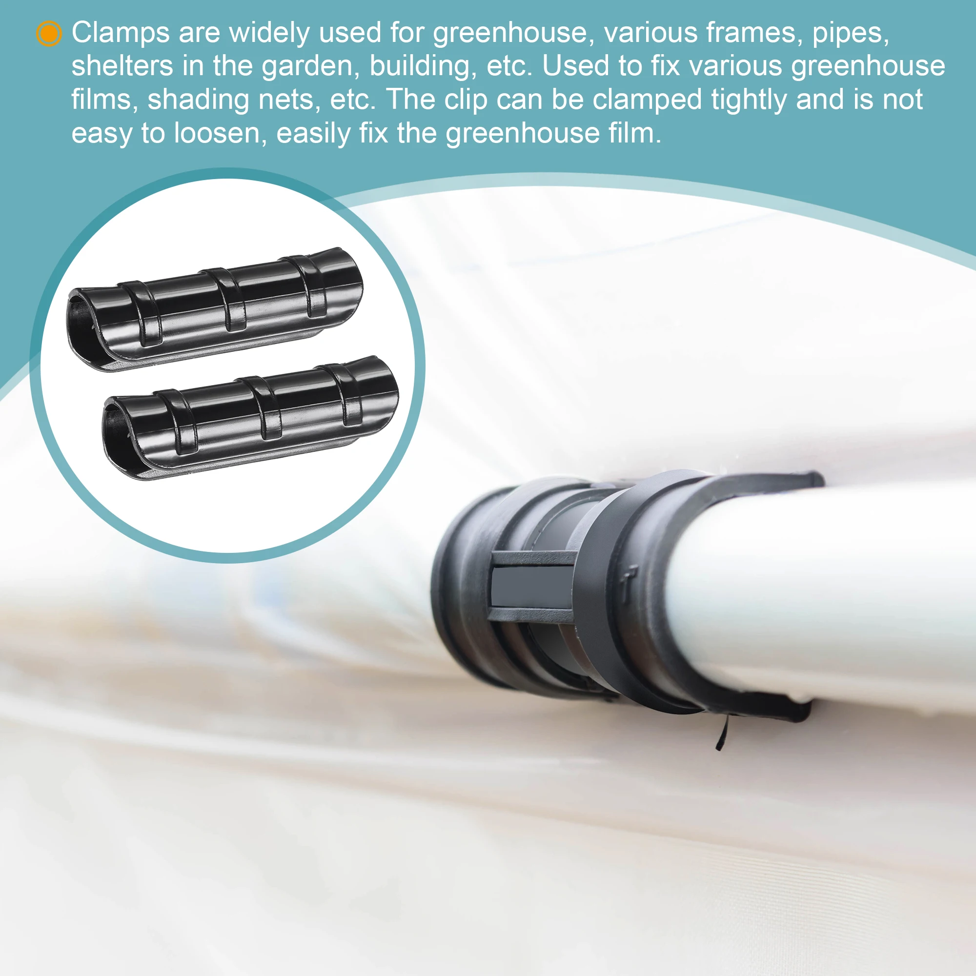 20 Pezzi Connettori Per Serra In ABS | Per Tubi Da 19mm | Clip Per Pellicola E Rete Ombreggiante - Foto 8