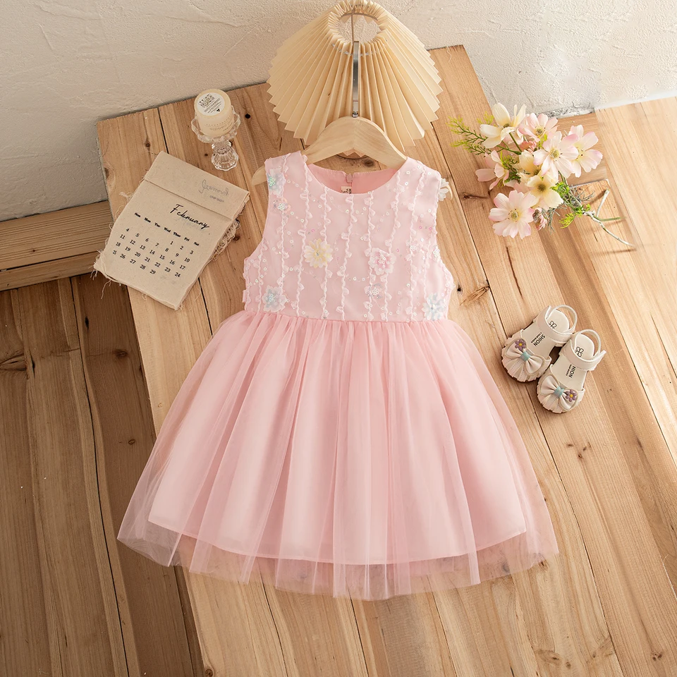 Baby Girl Dresses Summer Daisy Mesh Girls Dresses Cute