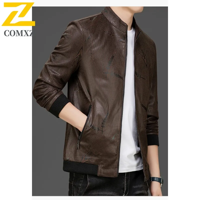 Spring  Autumn Men's Baseball Jacket Lightweight Waterproof Windproof Coat Multiple pockets Versatile Solid Color Outerwear 2025