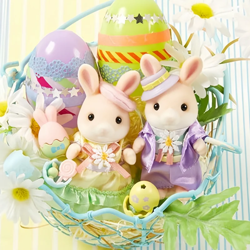 

Hot A Sylvanian Families Collection Family Doll Toys Easter Rabbit Commemorative Set Girlbaby Cute Doll Decoratio Festival Gifts