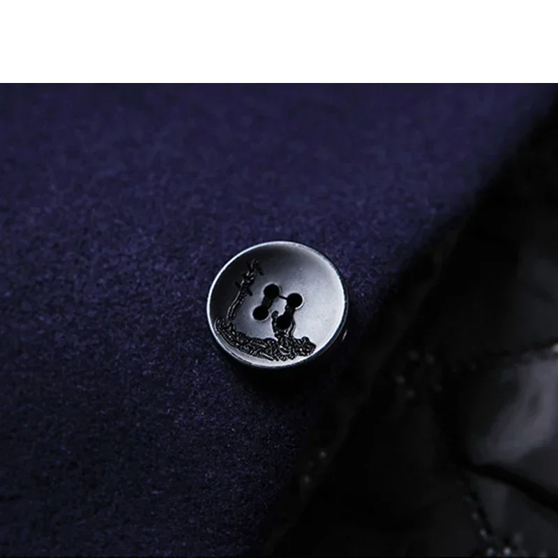 EUR 크기 S-XXL 가을 겨울 두꺼운 따뜻한 스탠드 칼라 모직 남성 코트 비즈니스 캐주얼 슬림 코트 모직 자켓 남성 윈드 브레이커