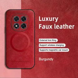 Vintage Classic Leather Magnetic Shockproof Protective Case with Mag - safe Back Cover - Redmi Note 15 Pro (Red)