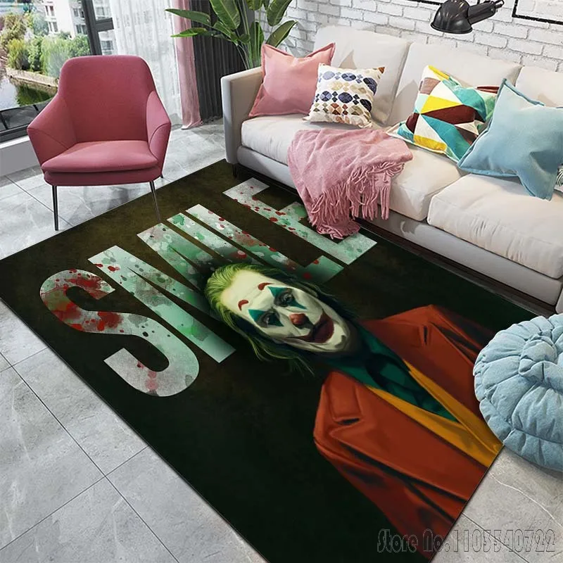 Clown J-Joker Pattern Carpet for Bedroom Floor Mat Decor Living Room Carpet Bathroom Anti-slip Rugs Home Decor Sofa Mat 4