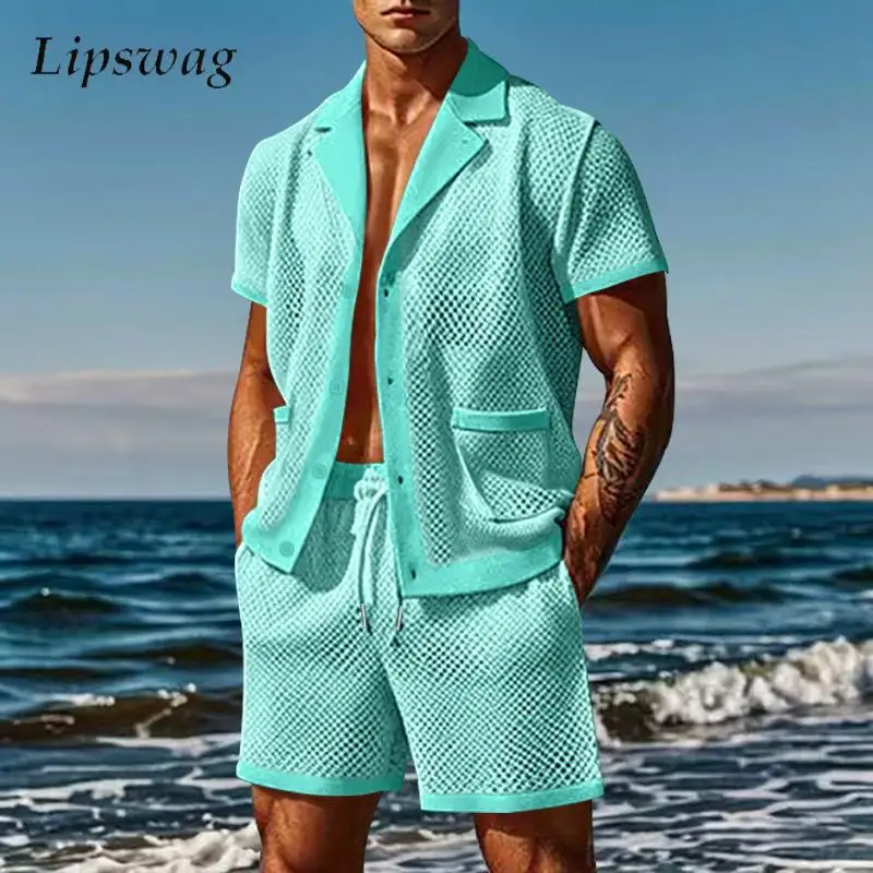 Mens Summer Shirts Njoeus Men's Fashion Piece Outfits Crochet