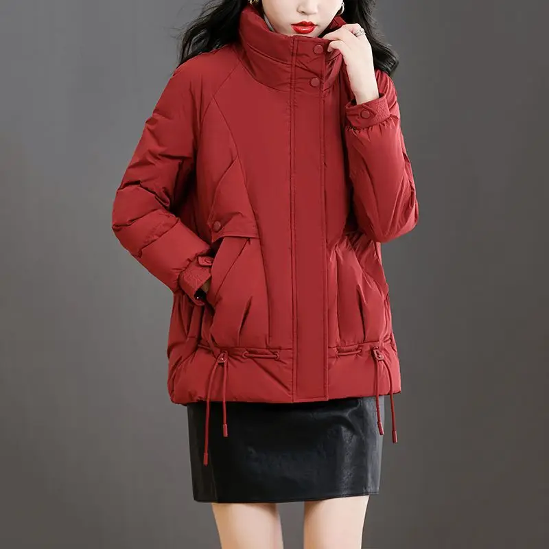 2023 New Women Down Cotton Coat Winter Jacket Female Fashion Loose Hin Thin Parkas Thicken Warm Outwear  Hort-Length Overcoat 2023 new women down jacket winter coat female short length stand collar parkas fashionable looseoutwear warm hin thin overcoat