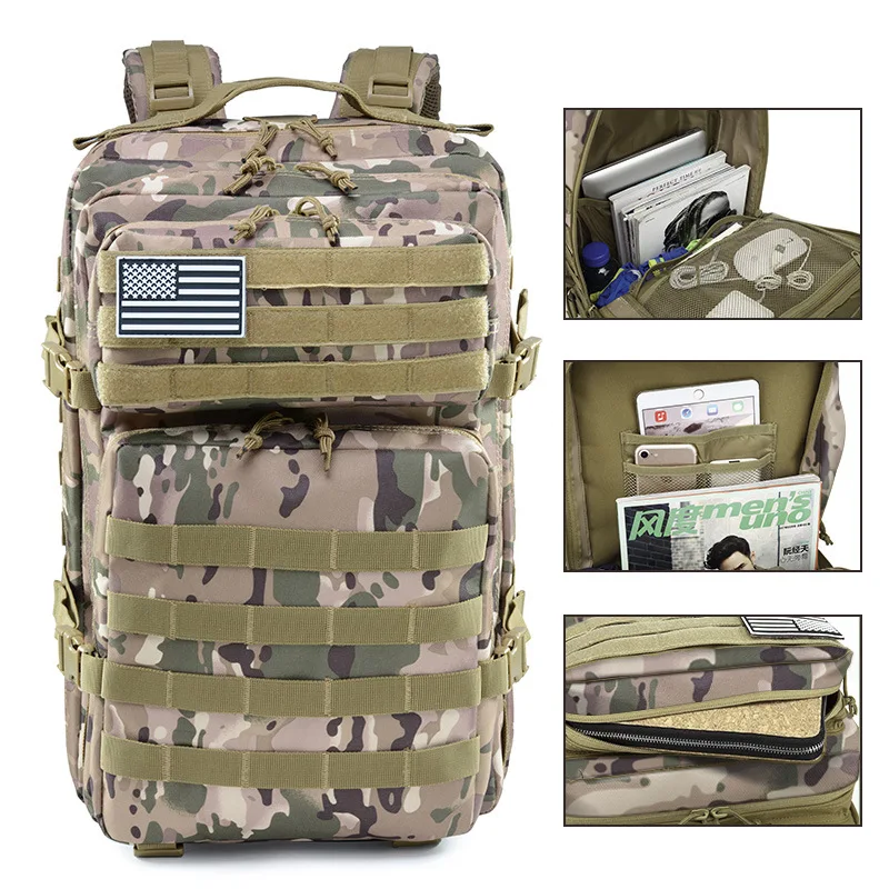 Mochila táctica militar para hombre, bolsa deportiva de nailon 900D con  parche de bandera para gimnasio, senderismo, Camping, Crossfit, 30L/50L -  AliExpress