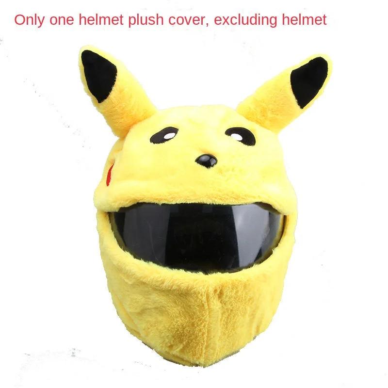 Pokemon Pikachu Stitch Helmet Cover Suitable For Motorbike Full Face Helmet Modular Helmet Plush Protective Cover Decoration 5