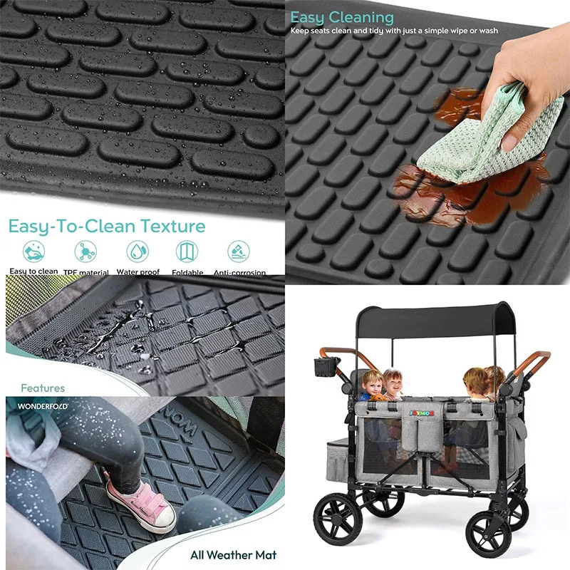 Universal silicone Foot Pad foldable wagon foot Anti-corrosion Cove Mat Accessories Wonderfold Snacks Catcher W2 W4 tray net stroller accessories