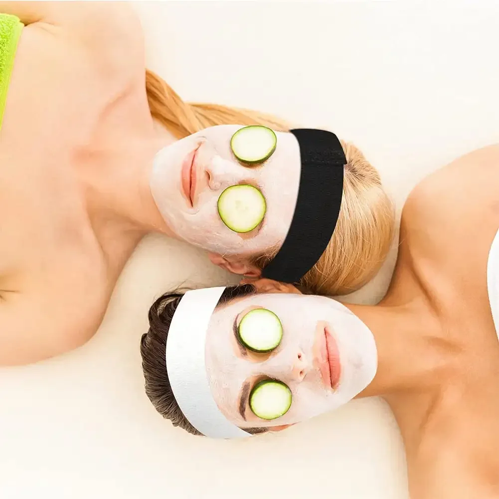 Abeillo 50 Cerchietti Usa E Getta Per Viso, In Tessuto Non Tessuto, Elastici, Con Chiusura A Strappo, Per Trattamenti Estetici, Spa E Lavaggio Viso