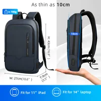 HK Slim Backpack For Men 15.6 Inch Laptop Bags Waterproof Minimalist Business Backpack With USB Charging Casual Travel Work Bag 4