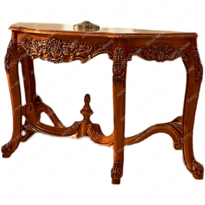 

Console American-Style Carved Wood Surface Console Tables Wall-Mounted Solid Wood