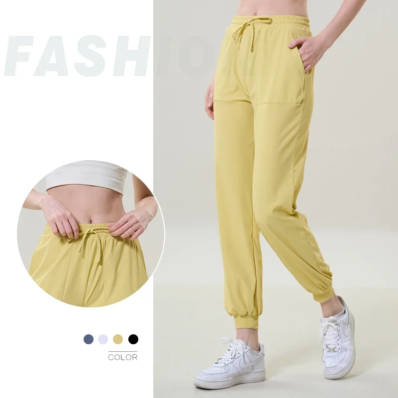 

Relaxed Fit Yoga Pants Women Softness Joggers High waist Side with Pockets Running Pants Woman Loose Gym Pants cargo