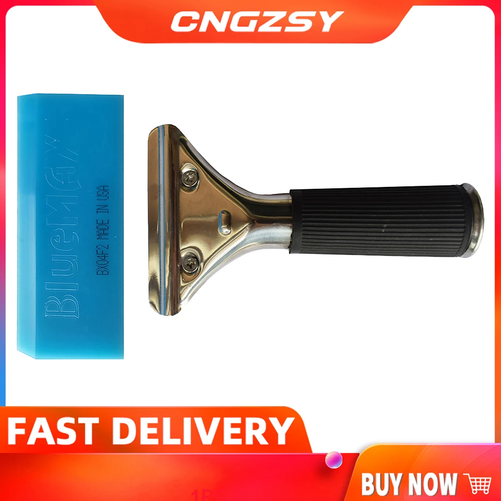 Stainless Steel Handle BlueMax Squeegee Rubber Snow Shovel Windshield Window Ice Scraper Car Wrap Air Bubble Remove Tool B13B |
