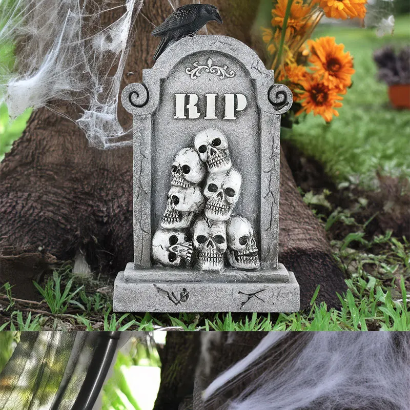 Outdoor Halloween Tombstone Decoration Resin Headstone