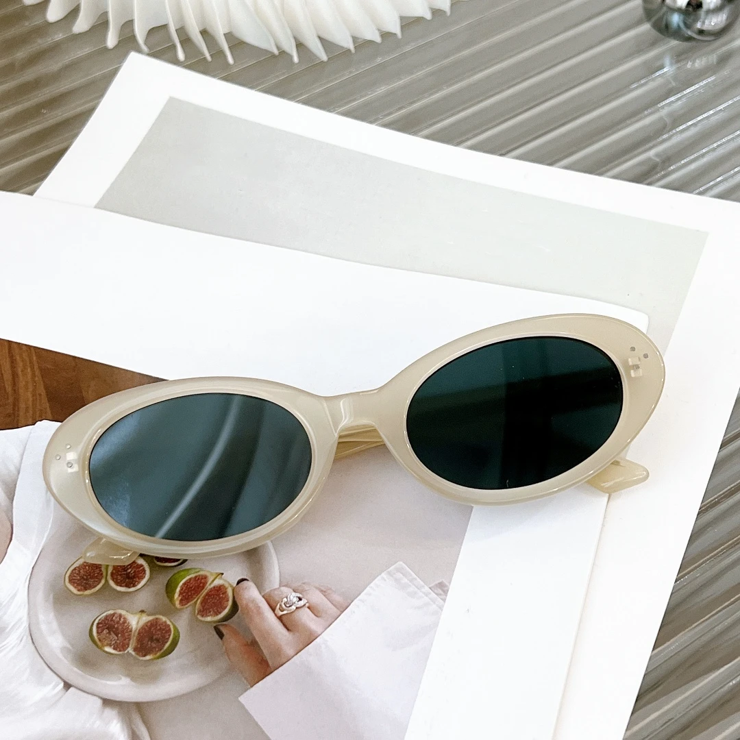 

Original Factory GENTLE GM BOLD JEANS Series Oval Yellow Acetate Frame Men Women Sunglasses Classic Fashion Retro Couple Eyewear
