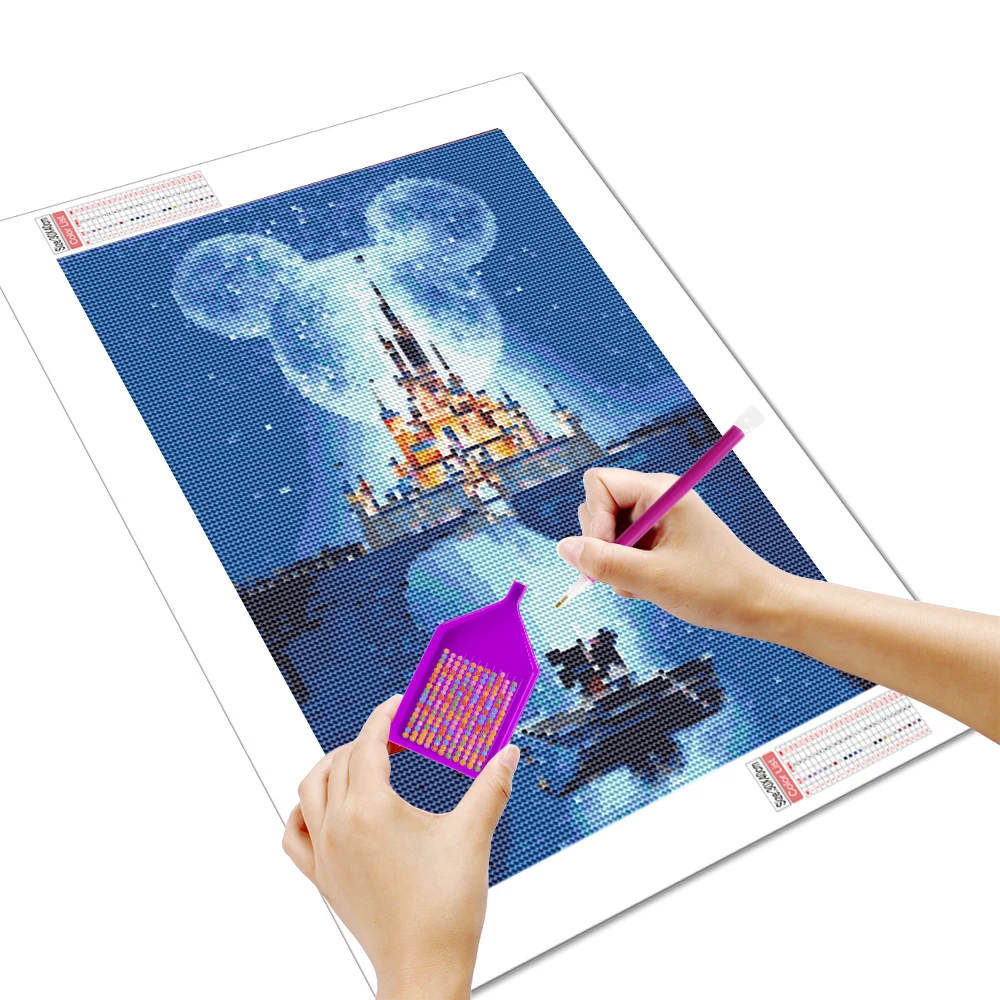Diamond Painting Disney 5D Diamond Painting Castle And Mickey Mouse Full Drill Round Mosaic