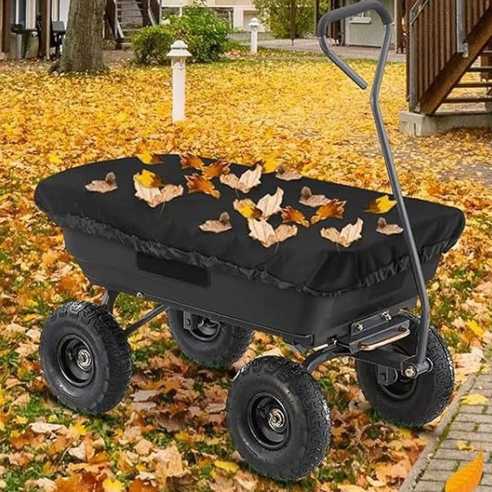Folding Wagon Cart Cover Heavy Duty Protective Dust Cover Camping Trolley Rain Garden Cart Accessories for Garden Outdoor
