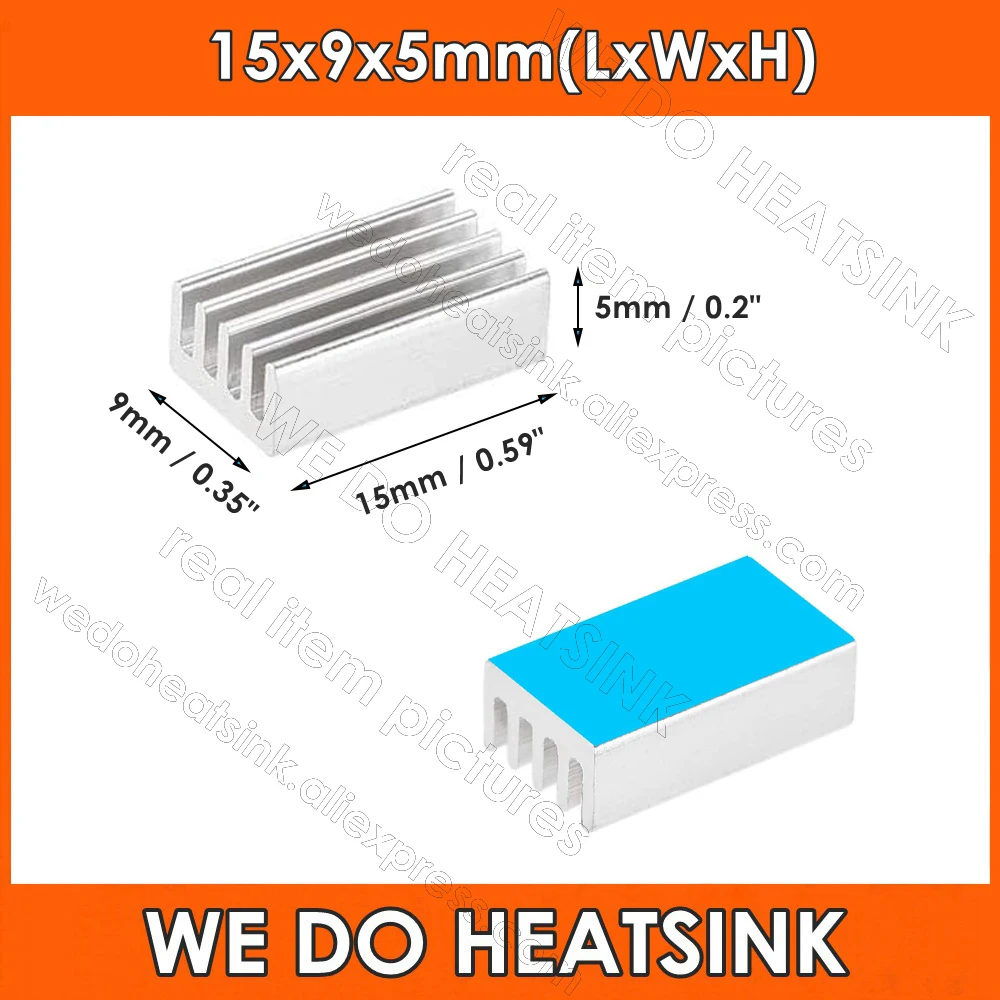 Aexit 30pcs 20mmx20mmx6mm Garage & Shop Aluminum Heatsink Heat Diffuse Power Converters Cooling Fin