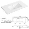 1pc 36 inch Porcelain Ceramic Vanity Sink Top, Surface Bathroom Vessel Sink Basin with Single Faucet Hole, Rectangular, Glossy 6