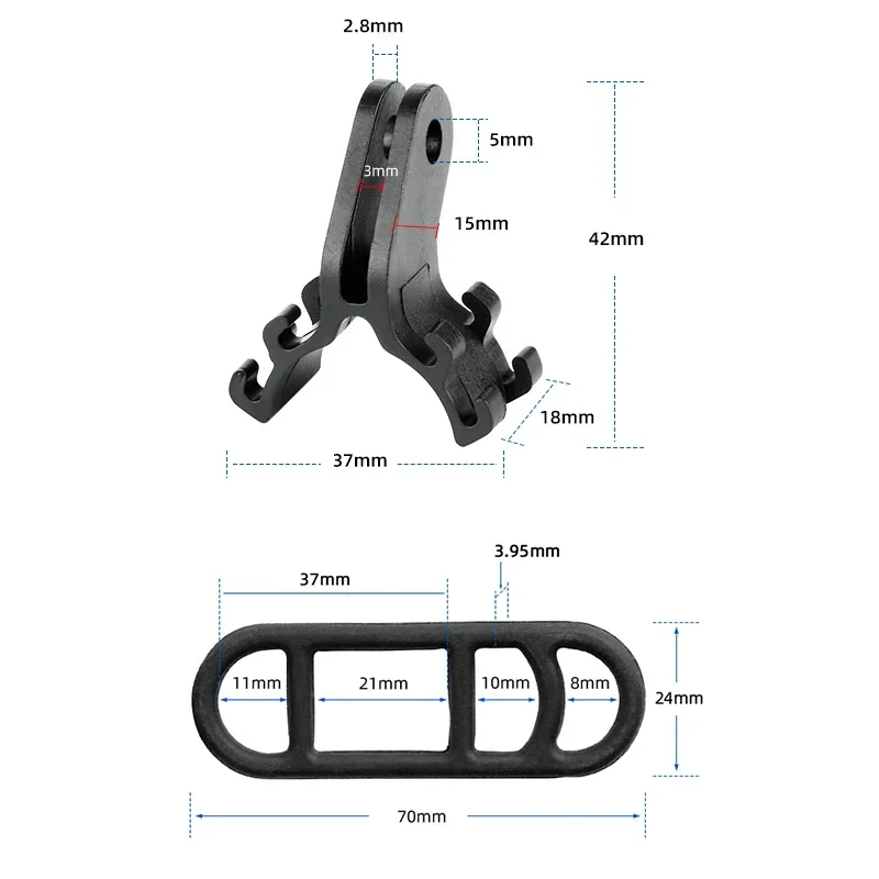 Support Pour Phare Ou GoPro Sur Casque De Vélo - Fixation Universelle, Bandage 12-36 Cm - 7