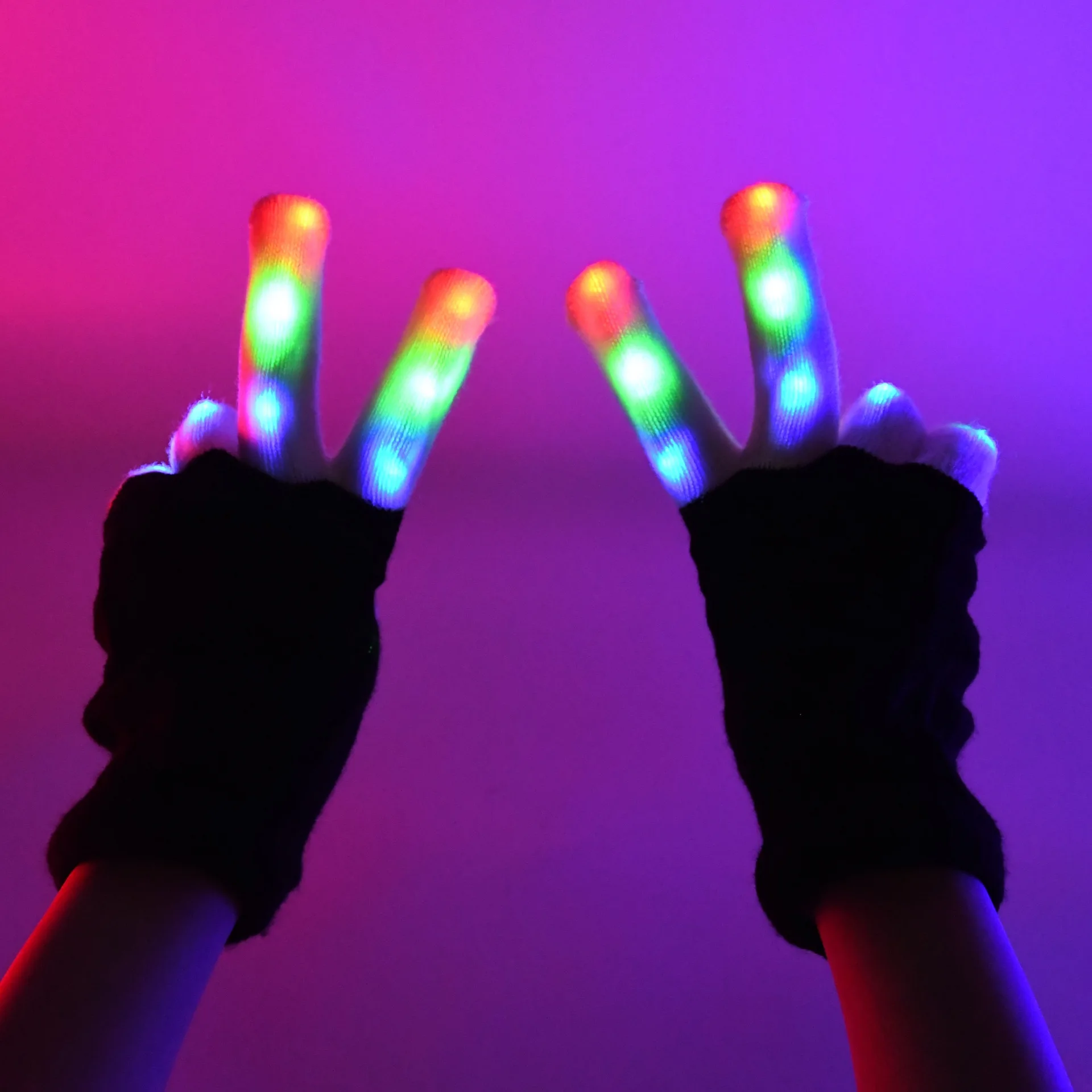 Guantes LED Fiesta iluminada Suministros para fiestas LED Guantes Guante LED  multicolor para disfraces de baile de Halloween, juegos para niños, fiesta  iluminada (1 par) Adepaton CJWUS-2238