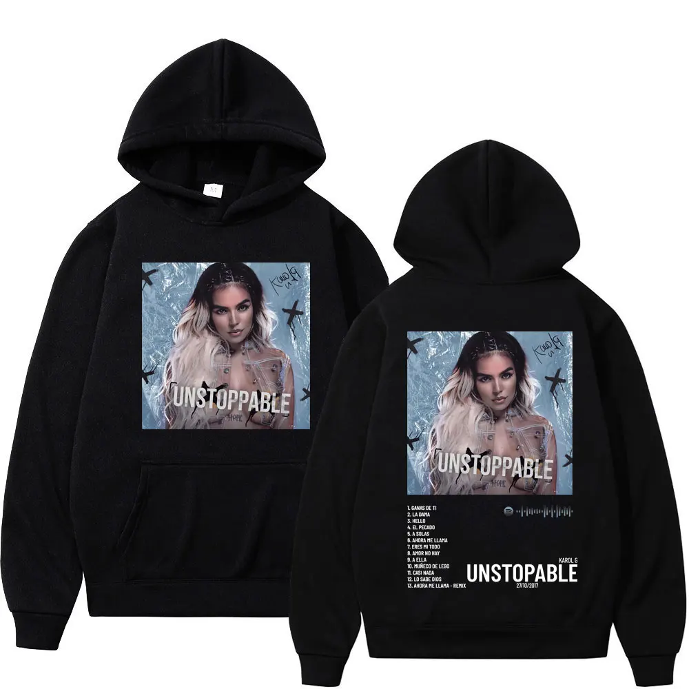 

Singer Karol G Album Limited Edition Graphic Hoodie Men Women Trend Hip Hop Hooded Sweatshirts The High Street Fashion Pullovers