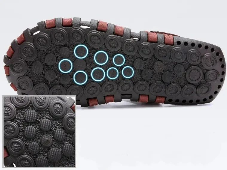 Man Casual Closed Toe Sandaler Läder Herr Promenader Utomhus Sandaler Sommar Strandskor Bekväma halkfria_voghion.com