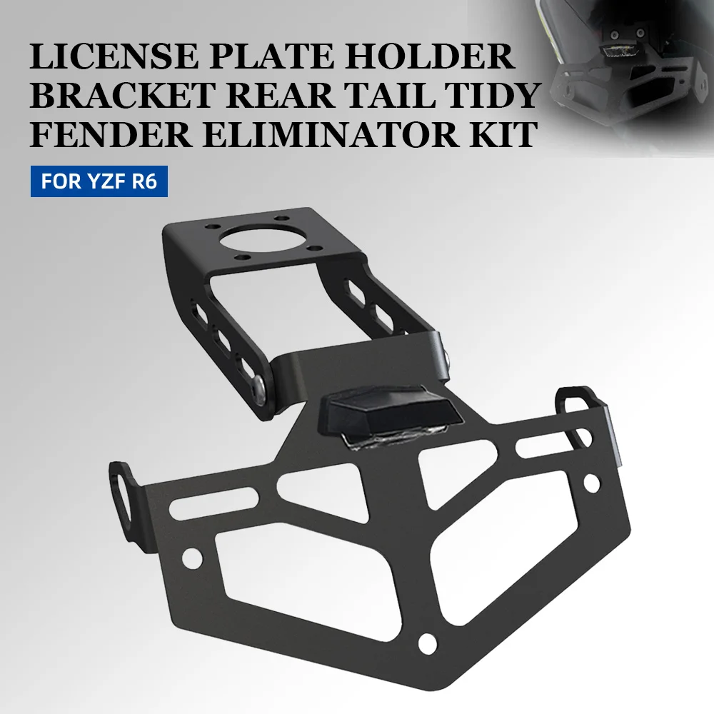 

FOR YAMAHA YZF R6 2006-2020-2021-2022-2023 Motorcycle License Plate Holder Bracket Rear Tail Tidy Fender Eliminator Kit YZFR6