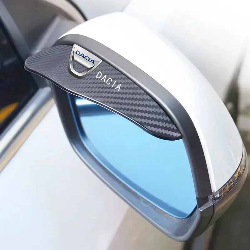2Pcs Rearview mirror carbon fiber waterproof passport For Dacia Dokker Jogger Duster Spring Bigster Lodgy