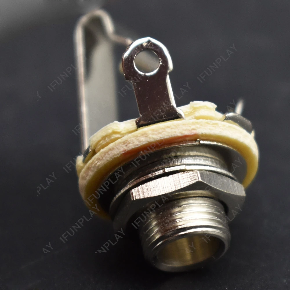 60Pcs Copper 1/4" Stereo Plug jack Connector 6.35mm 6.3mm Welding Type Panel Socket for Electric Guitar Bass
