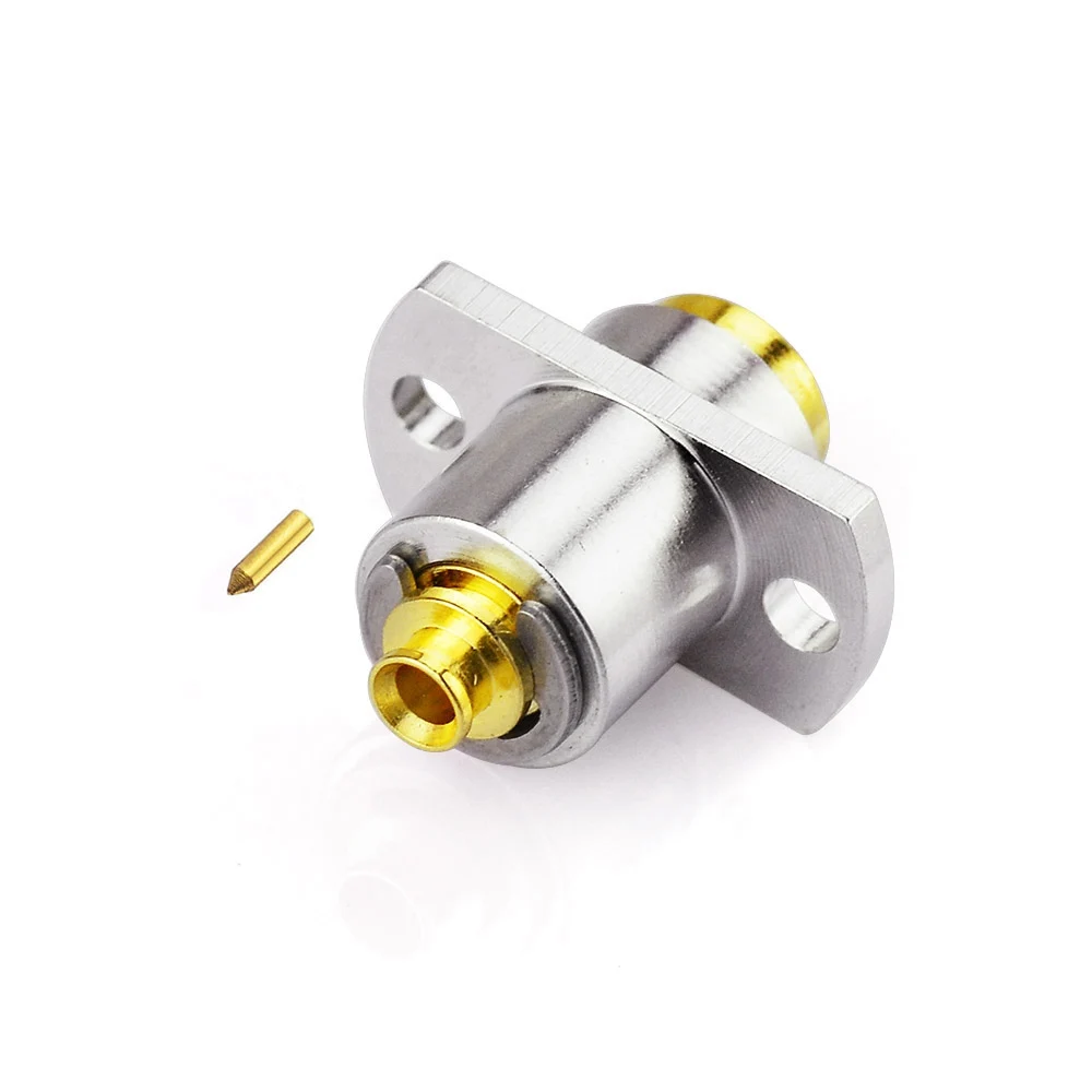 Female Straight 2 Hole Flange Crimp RF Coaxial Connector for Semi-Rigid RG405 Cable