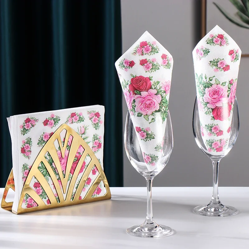 Paper Napkins Placemats Wine Glass Folding 20pcs/pac 2-Ply Food Grade Printed Party Wedding Decoration
