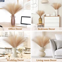 Faux Pampas Grass Beige 10PCS,Small Artificial Pompas Grass Decor for Vase,Fake Fluffy Pampas Floral for Home Wedding Boho Decor 3