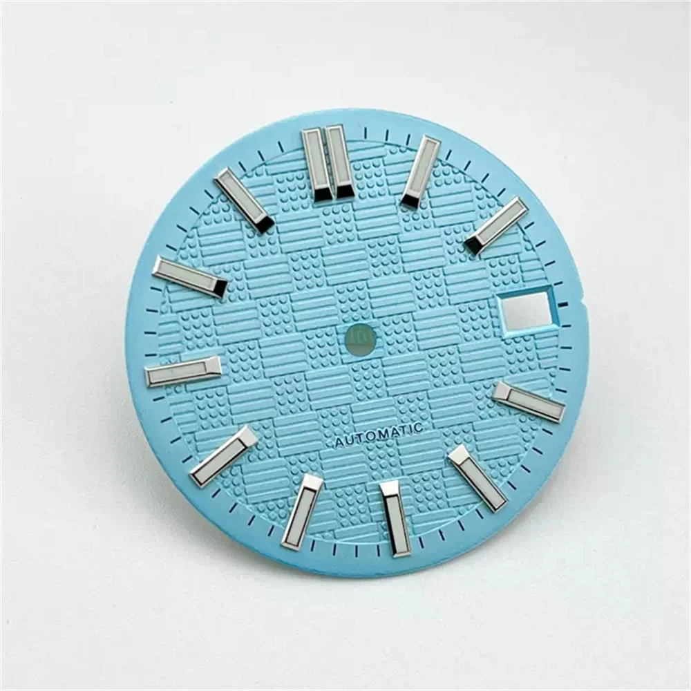 Esfera de reloj de modificación mecánica para hombre, esfera de reloj con fuerte luminoso verde, para movimiento NH35A 4R35, esfera de reloj NH35 de 28,5mm