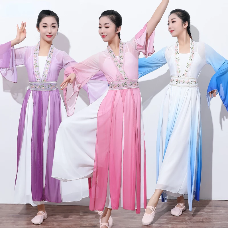 Yangko National Dance Costume Adult Female Folk Dance Fairy Clothing Elegant Traditional Hanfu Oriental Dress Modern Dance Suit