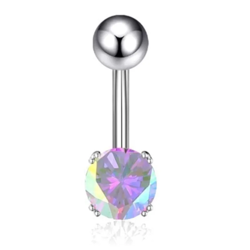 Stainless Steel Navel Button Piercings Gem Belly Bars Dangle Earring Piercing Jewelry 1PC
