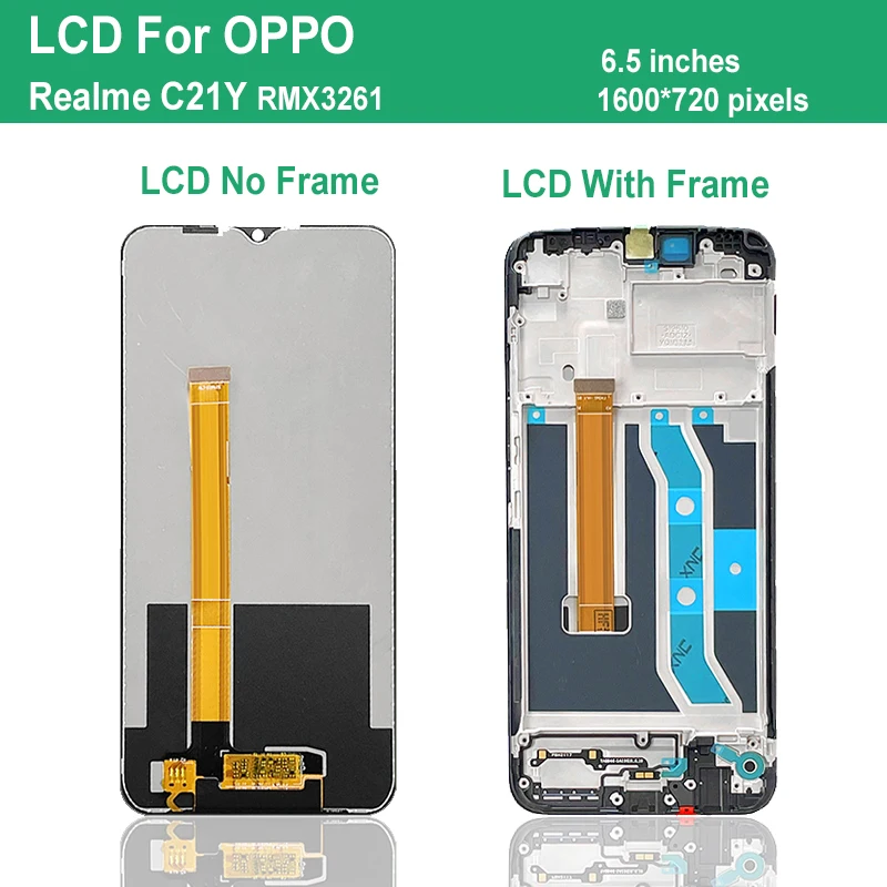 Original 6.5'' Display for Oppo Realme C21Y LCD touch screen digitizer assembly Replaceable for Realme C21Y RMX3261 RMX3263 LCD