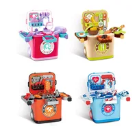Portable storage box children's play house realistic kitchen cooking kitchenware set boys and girls gift toys 1