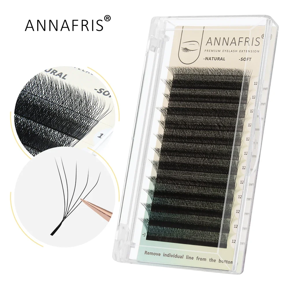 ANNAFRIS Cilios 5D-W-förmige Wimpernverlängerung Clover Bloom, vorgefertigte Volumenfächer-Wimpern