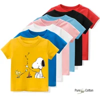 Vitality small fresh top Pure cotton fabric Snoopy cartoon comfortable soft children's top shirt pattern all match and fashion c 1