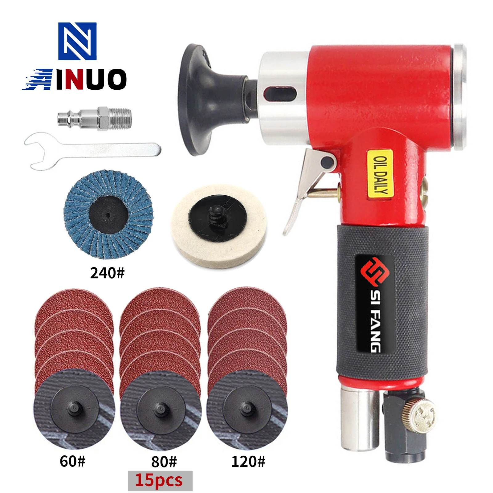 2 Inch Air Sander Pneumatic Polishing Machine Mini Track Grinder Rotary Grinding Used for Automotive Metal Woodworking Polishing 10000rmp non vacuum matte surface circular pneumatic sandpaper random orbital 125mm 5 inch air sander polished grinding machine