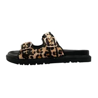 High Quality Leopard Metal Buckle Design Women Slippers Sexy Comfort Non Slip Slide Sandals Summer Size 43 Platform Flip Flops - Image 2