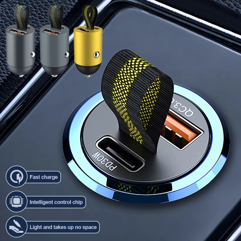 Caricabatteria da auto universale Mini USB da 200 W Ricarica super veloce Tipo-C PD Adattatore per caricabatteria per telefono per auto a ricarica rapida Accessori per auto