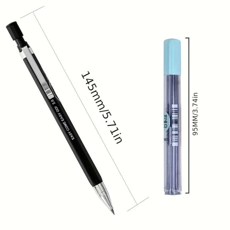 9pcs/set Mechanical Pencil Set Drawing Painting 2.0mm Automatic Pencil 2B Lead Refill Set Supplies Office Writing Stationery 6