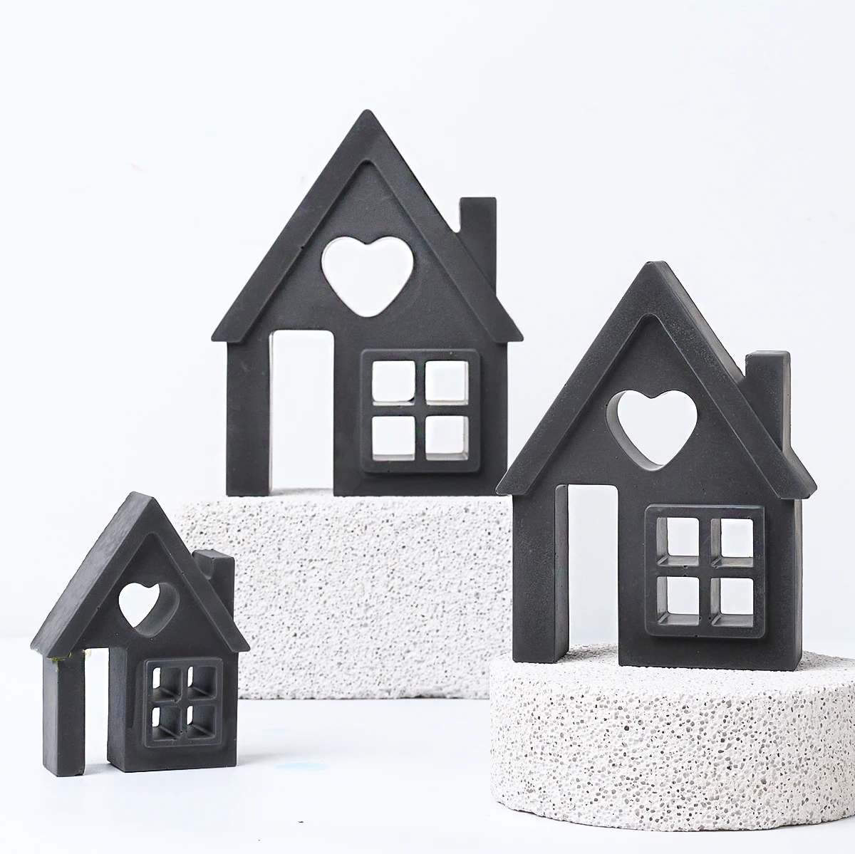 Moules En Silicone Pour 4 Mini Maisons Différentes, Moule En Silicone De Noël, Moule En Silicone Pour La Maison, Mini Maison, Moule En Silicone Pour Bricolage Maison Lumineuse Artisanat (M